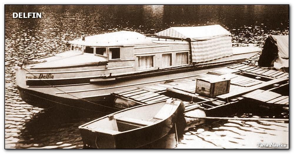 DELFIN, river motor boat. Flying boat Saunders Roe.