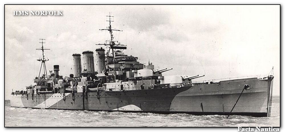 British heavy cruiser HMS NORFOLK