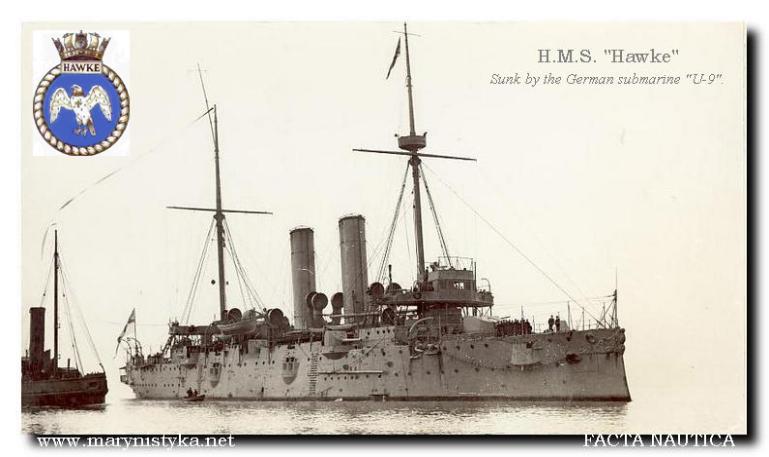 Kr¹¿ownik HMS HAWKE w 1907 roku.