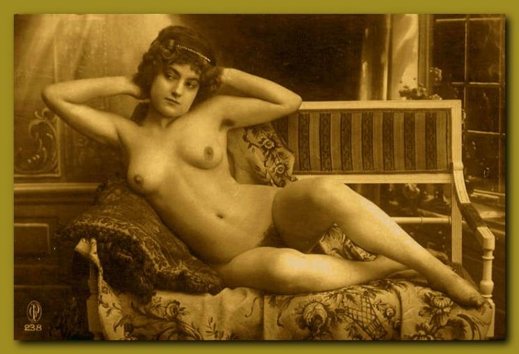Old erotic postcards. 